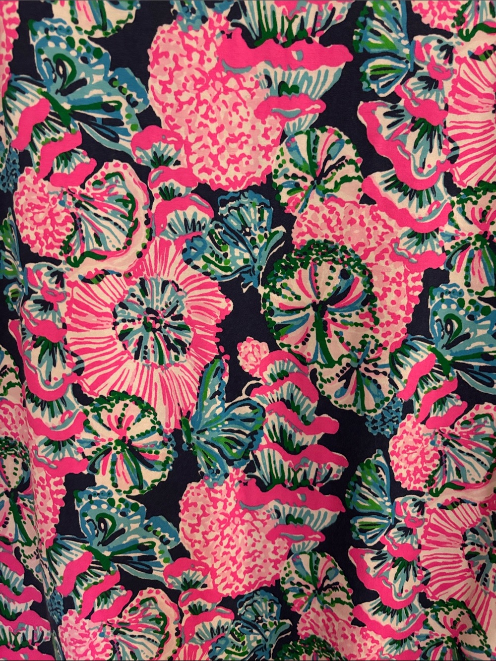 Lilly Pulitzer Pink & Blue Floral V-Neck Tunic - Picture 9 of 9